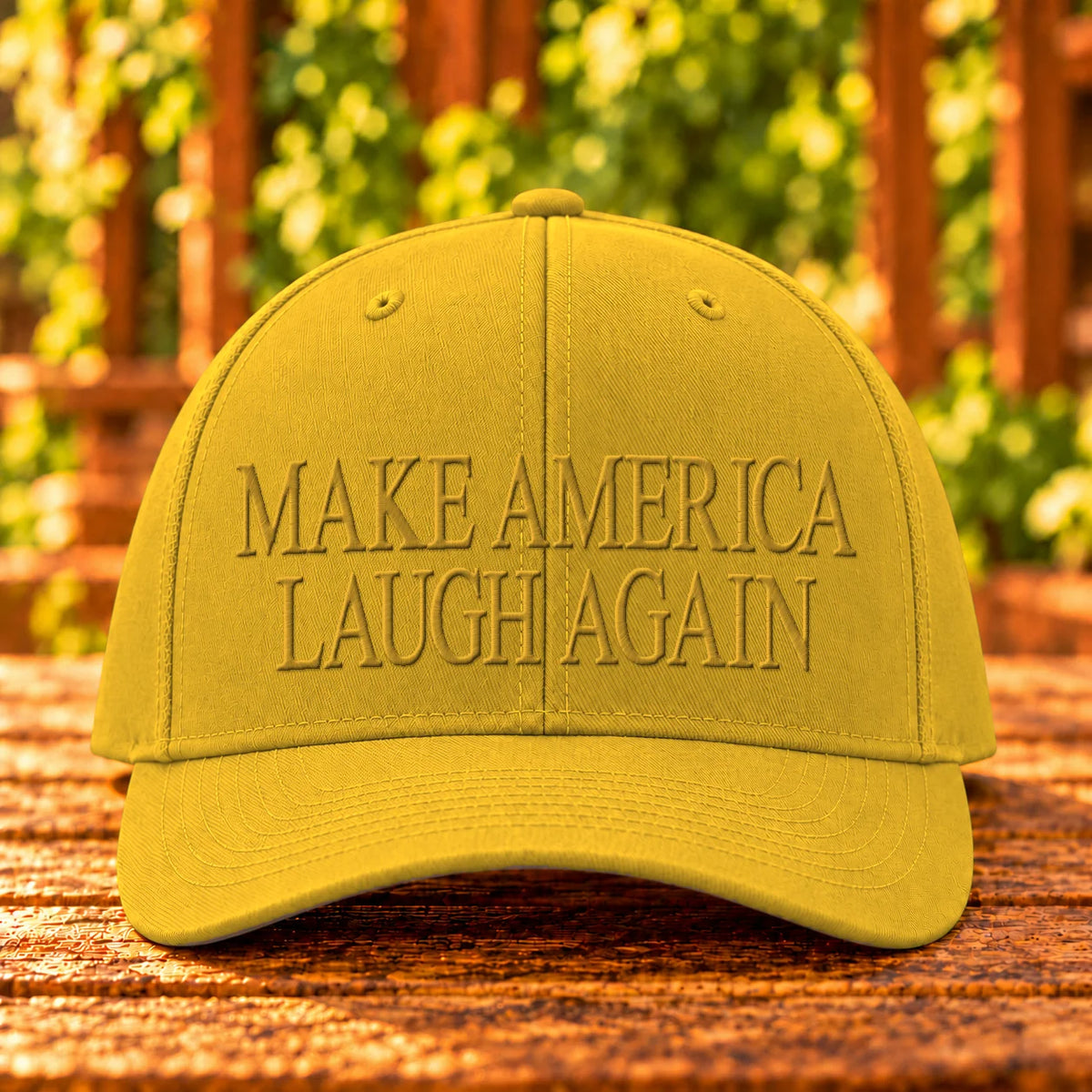 Make America Laugh Again — Gold twill with Gold embroidery