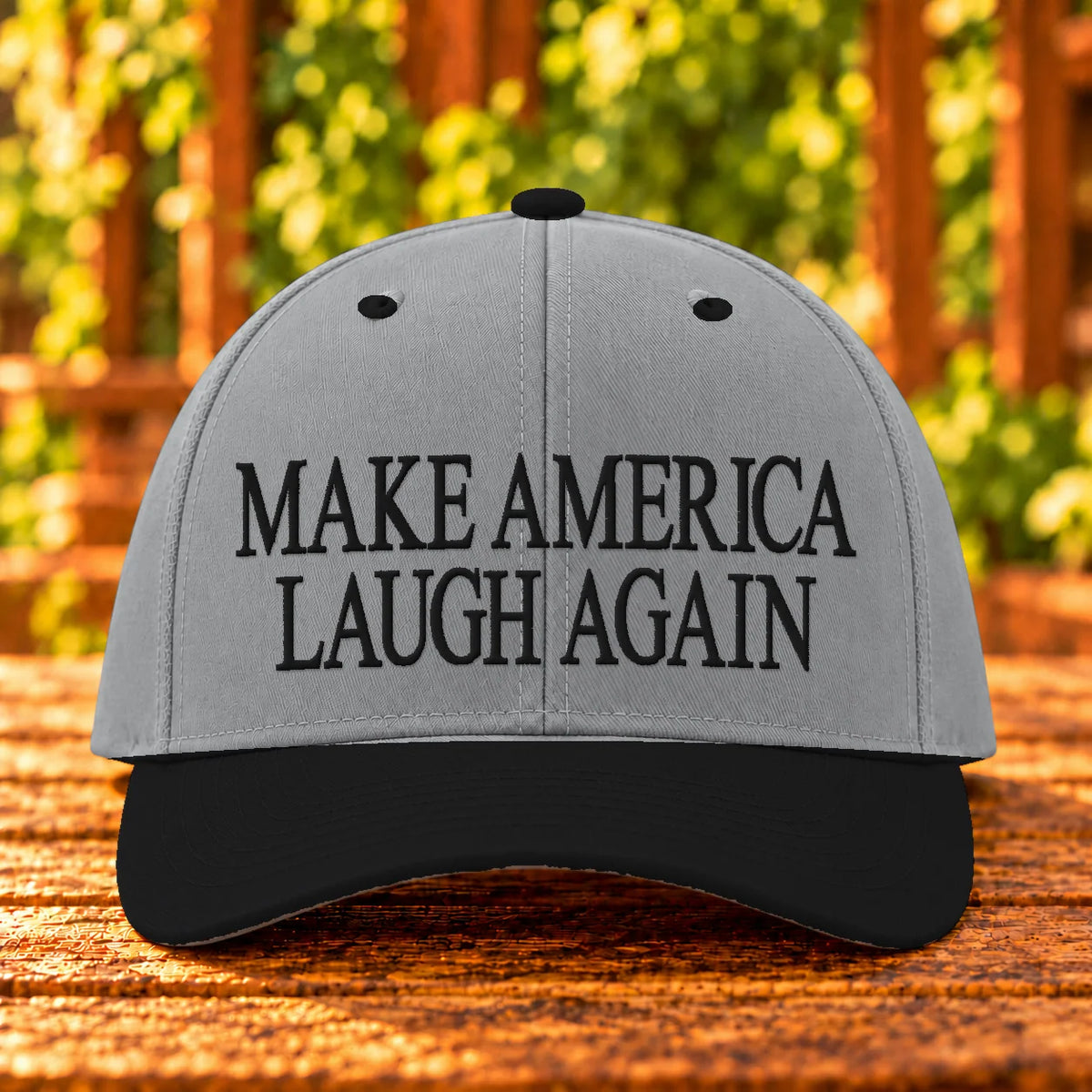 Make America Laugh Again — Gry/Gry/Bk twill with Black embroidery