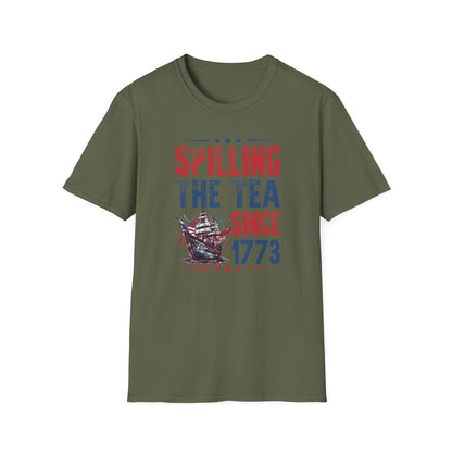 Spilling The Tea Since 1773 Cotton Tee Shirt