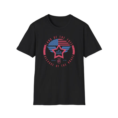 Land of The Free USA Cotton Tee Shirt