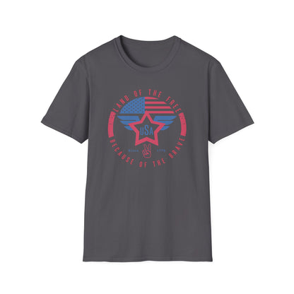 Land of The Free USA Cotton Tee Shirt