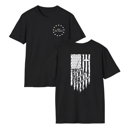 One Nation Under God - Faith Family Freedom Cotton Tee Shirt