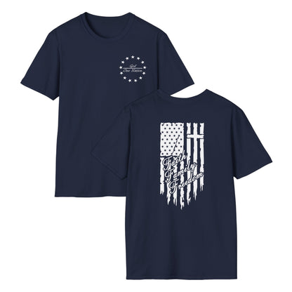 One Nation Under God - Faith Family Freedom Cotton Tee Shirt