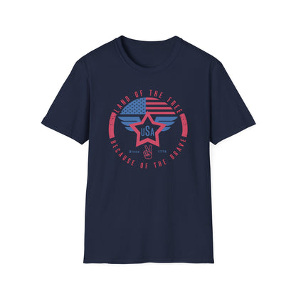 Land of The Free USA Cotton Tee Shirt