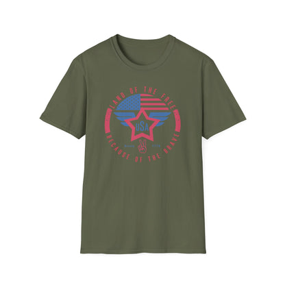 Land of The Free USA Cotton Tee Shirt