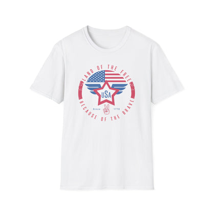 Land of The Free USA Cotton Tee Shirt