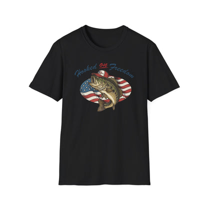 1776 Fish Hooked on Freedom Cotton Tee Shirt