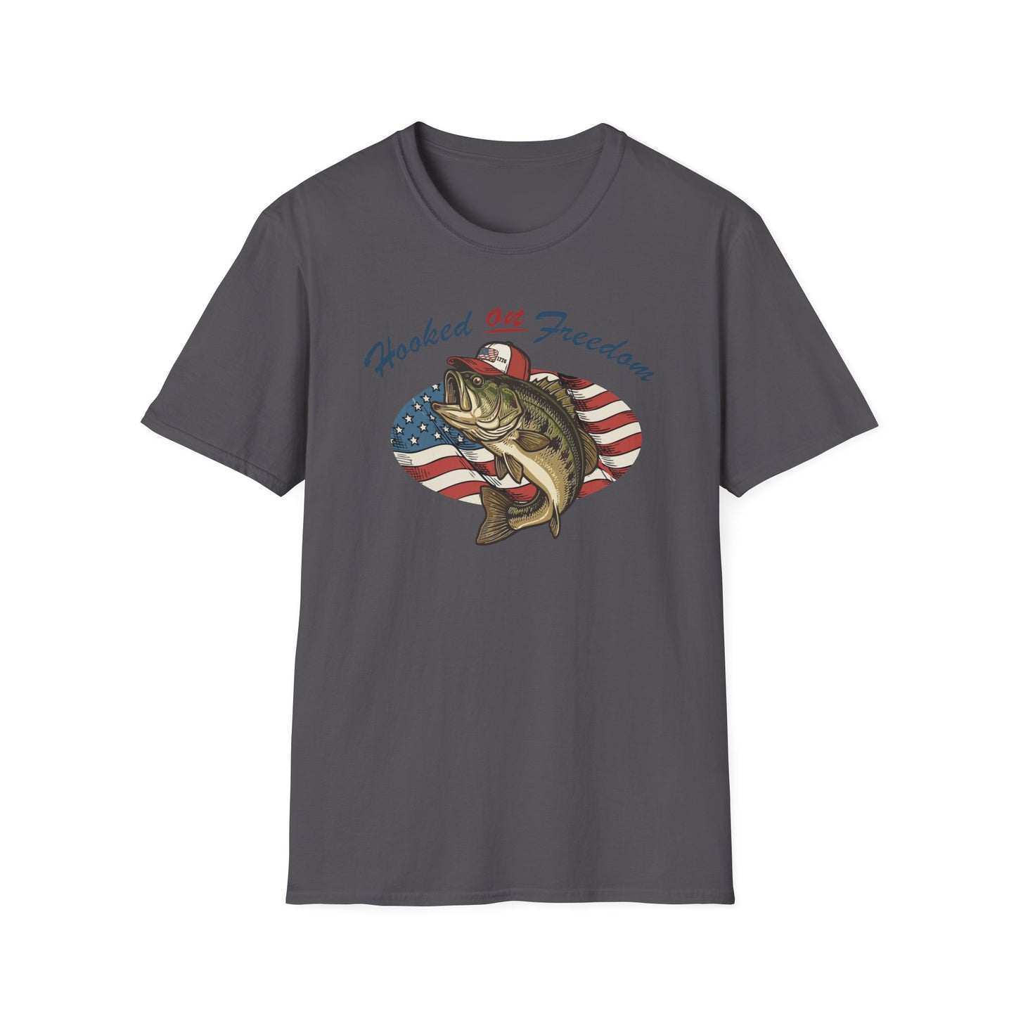1776 Fish Hooked on Freedom Cotton Tee Shirt
