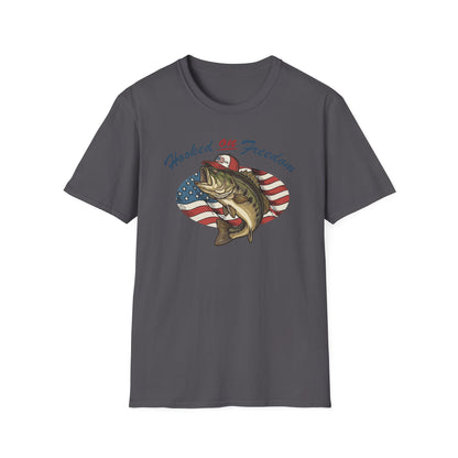 1776 Fish Hooked on Freedom Cotton Tee Shirt