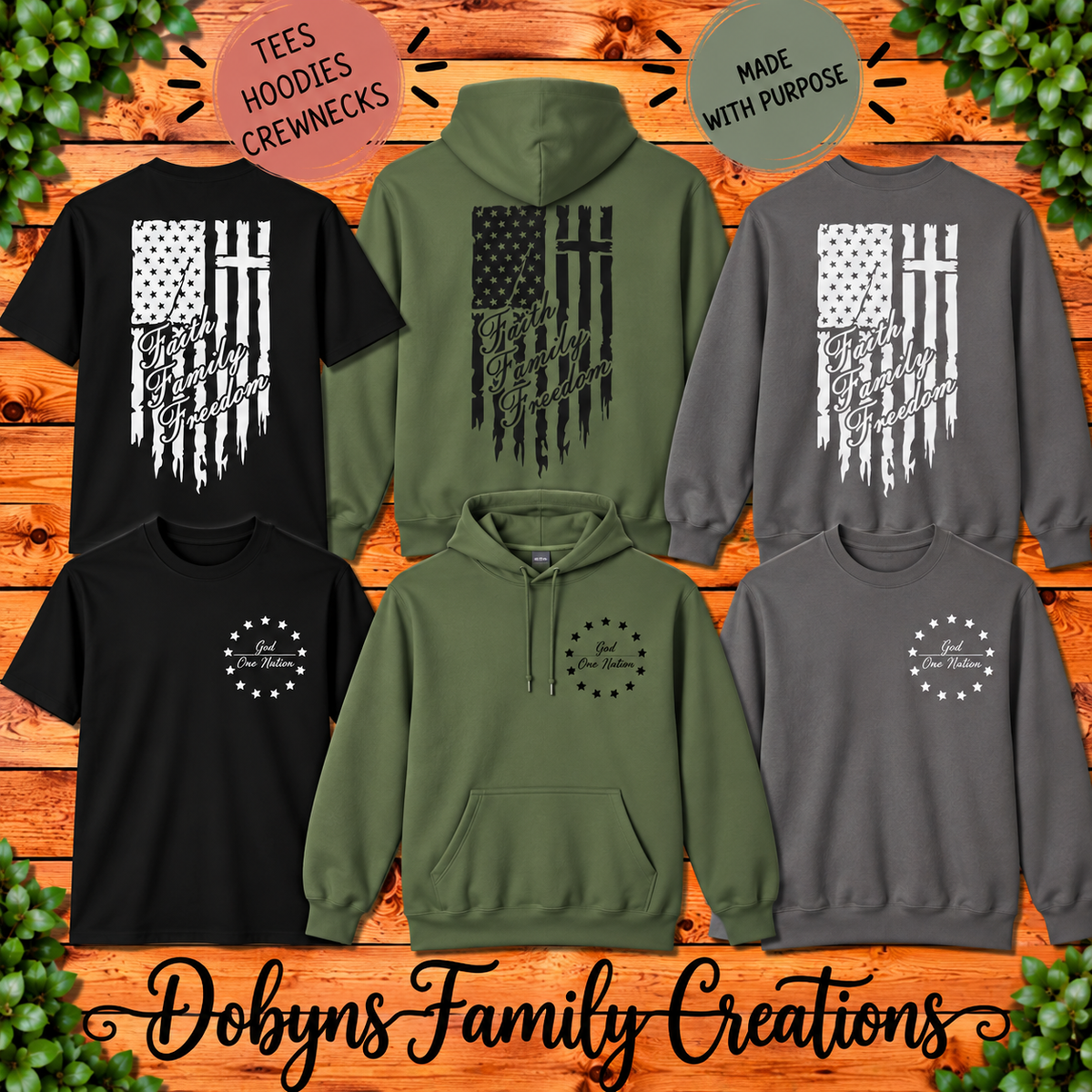 Faith Family Freedom | Christian Patriotic Shirt, Crewneck & Hoodie