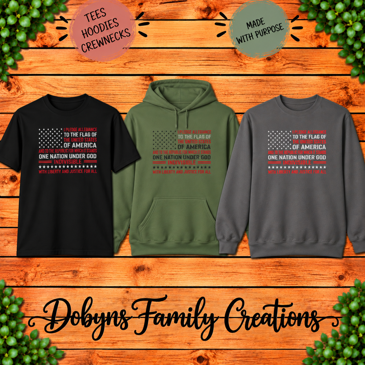 Pledge of Allegiance | One Nation Under God Patriotic Shirt, Crewneck & Hoodie