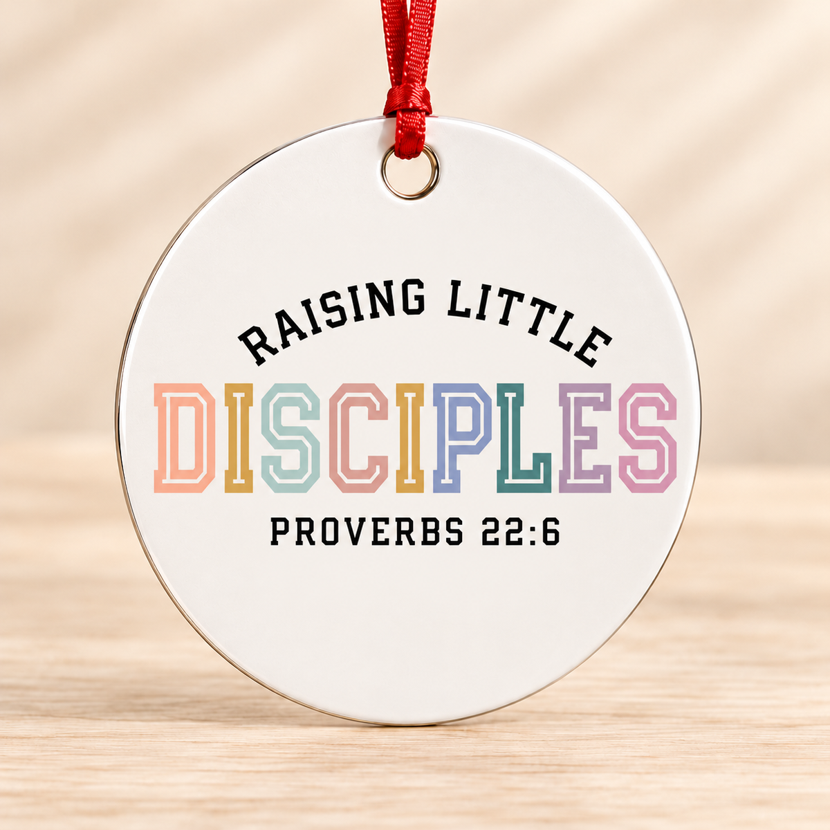 Raising Little Disciples — Round Metal Ornament