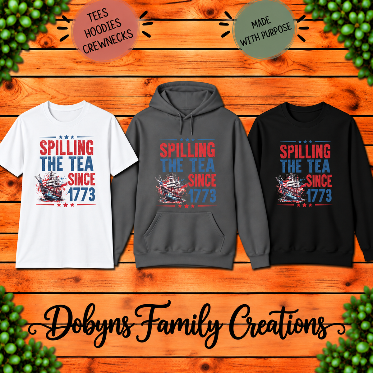 Spilling the Tea Since 1773 | Boston Tea Party Shirt, Crewneck & Hoodie