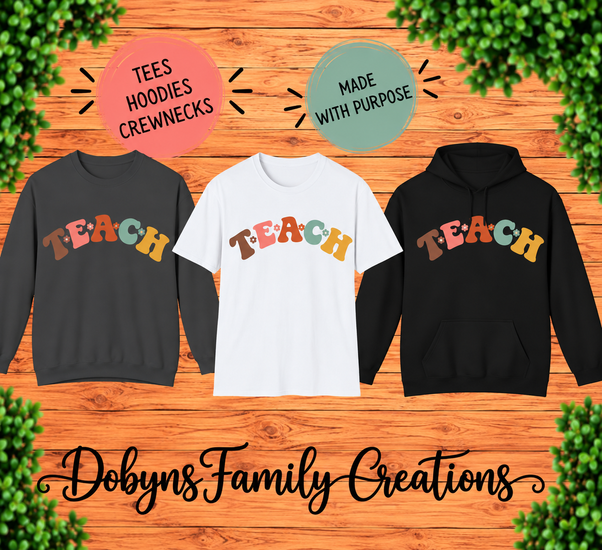 Teach | Retro Teacher Shirt, Crewneck & Hoodie
