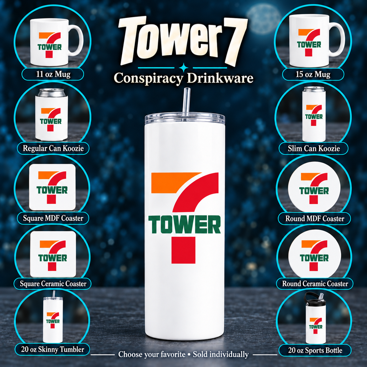 Tower 7 | Drinkware & Coasters — All available styles