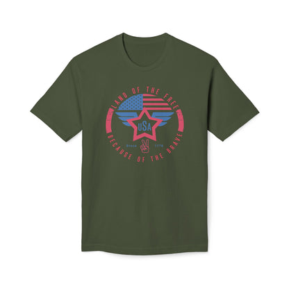 Land of The Free USA Cotton Tee Shirt