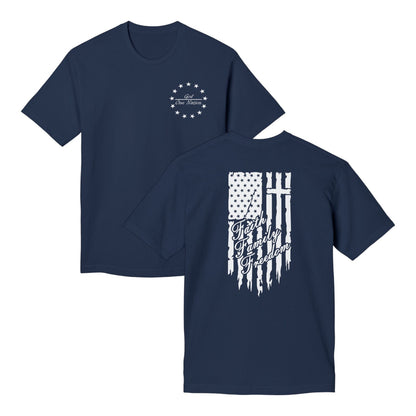 One Nation Under God - Faith Family Freedom Cotton Tee Shirt