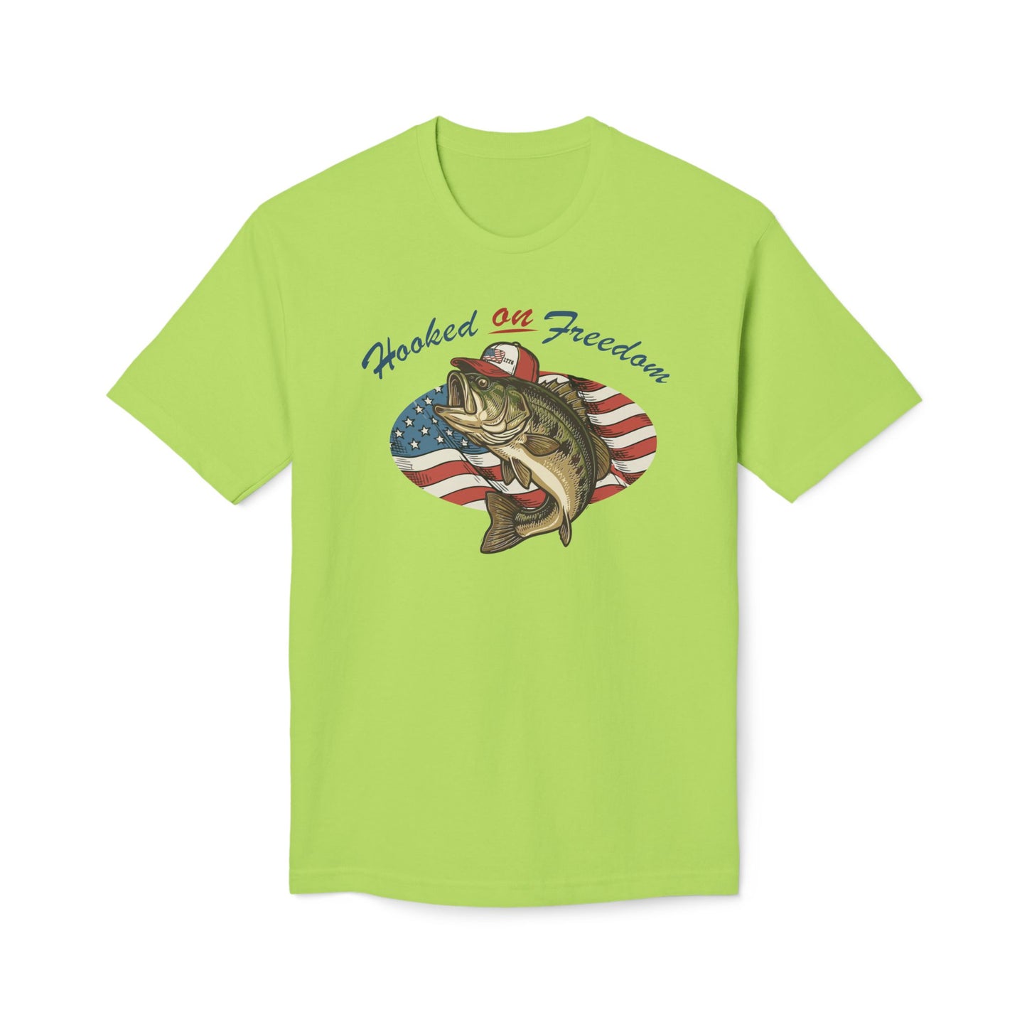 1776 Fish Hooked on Freedom Cotton Tee Shirt