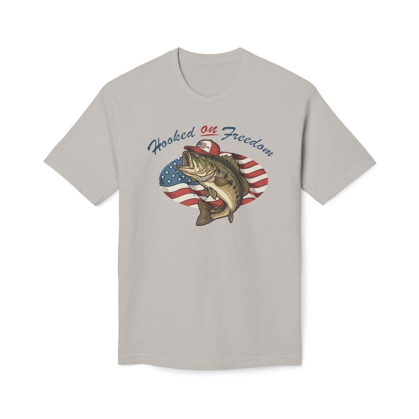 1776 Fish Hooked on Freedom Cotton Tee Shirt