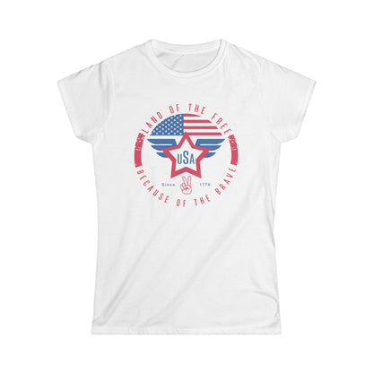 Land of The Free USA Cotton Tee Shirt