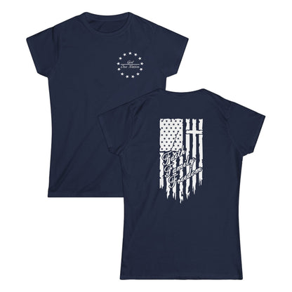One Nation Under God - Faith Family Freedom Cotton Tee Shirt